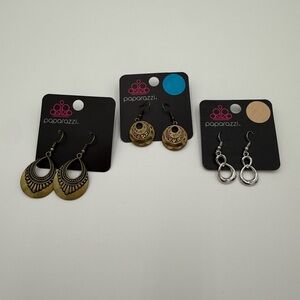paparazzi Gold and Silver Mixed Metal Drop Earring Trio